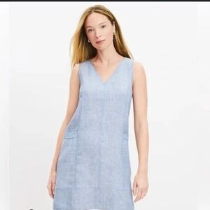 Loft Chambray Linen Pocket Sheath Dress.‎ Size 6P